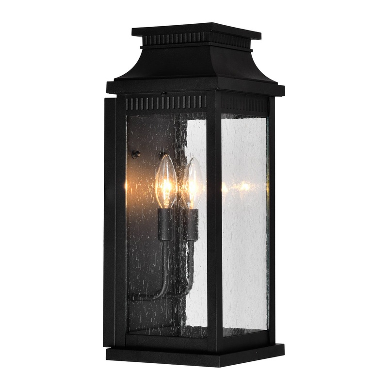 CWI Lighting 0418W7L-2 Milford Two Light Outdoor Wall Lantern, Black (Discontinued)