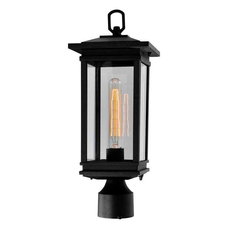 CWI Lighting 0422PT7-1-101 Oakwood One Light Outdoor Lantern Head, Black