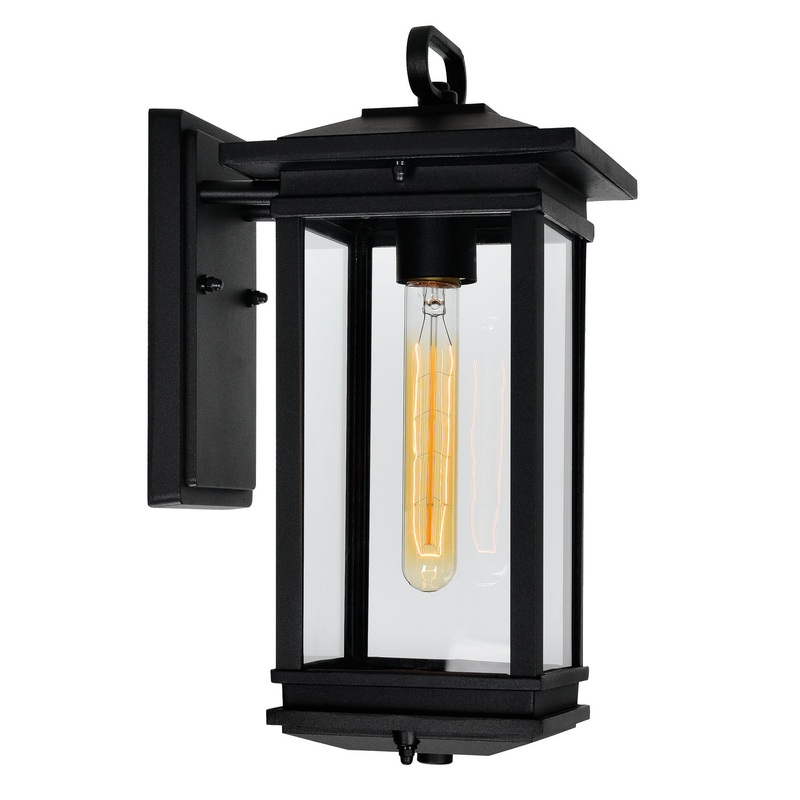 CWI Lighting 0422W7-1-101 Oakwood One Light Outdoor Wall Lantern, Black