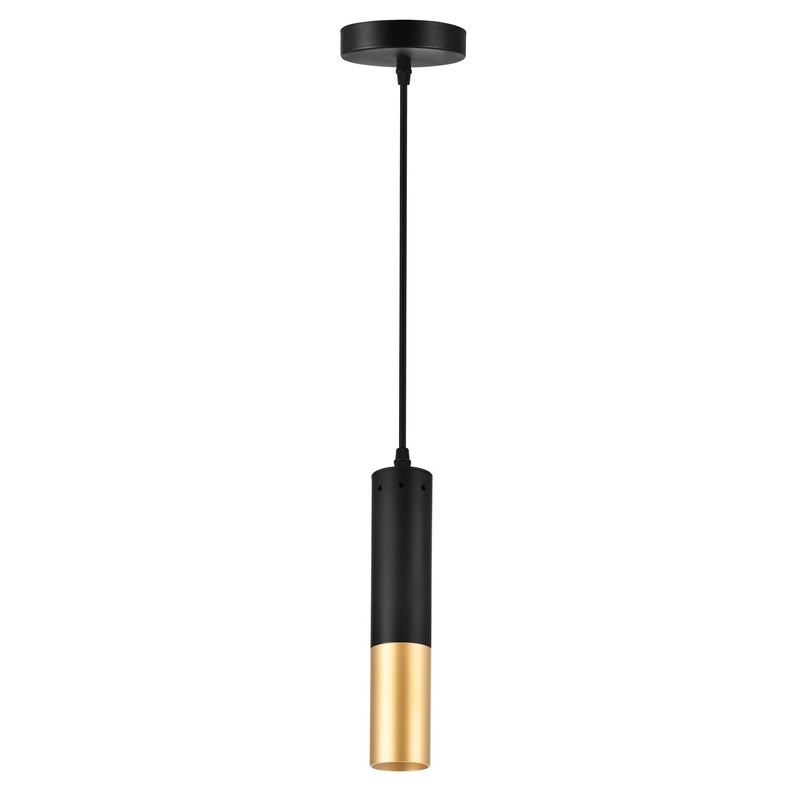 CWI Lighting 1015P2-1-129 Anem One Light Mini Pendant, Matte Black & Satin Gold
