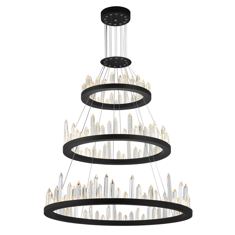 CWI Lighting 1043P32-3-101 Juliette LED Chandelier, Black