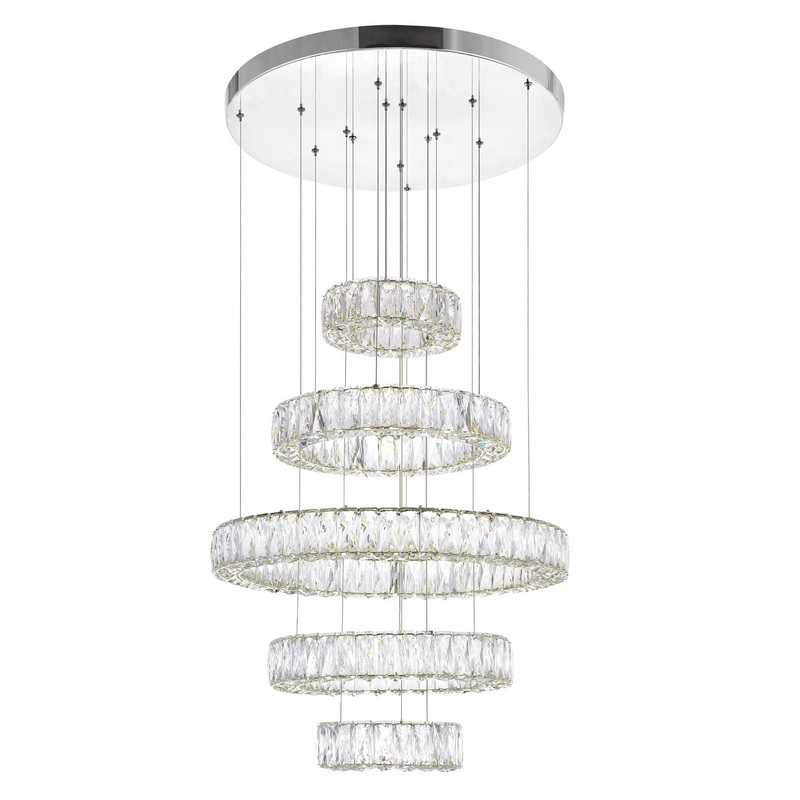 CWI Lighting 1044P24-601-R-5C Madeline LED Chandelier, Chrome