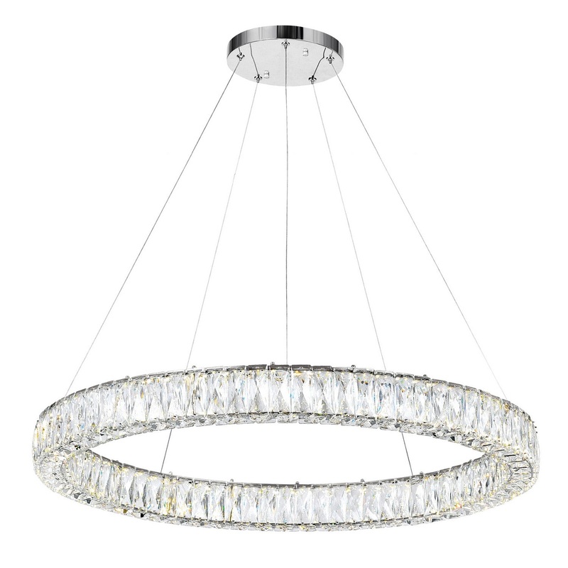 CWI Lighting 1044P32-601-R-1C Madeline LED Chandelier, Chrome