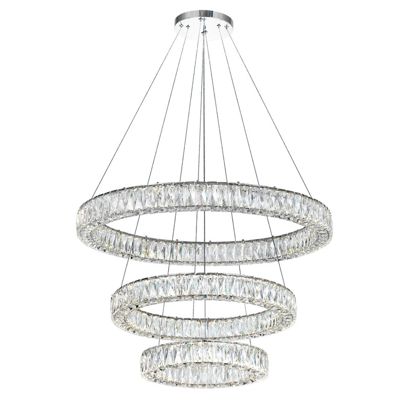 CWI Lighting 1044P32-601-R-3C Madeline LED Chandelier, Chrome