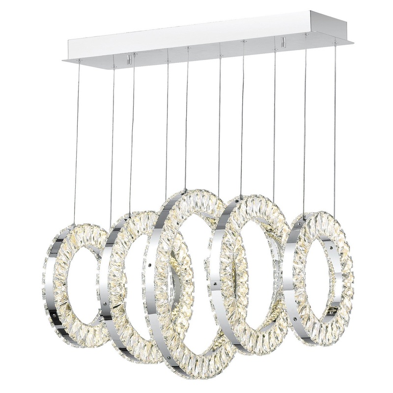 CWI Lighting 1046P26-5-601-RC Celina LED Chandelier, Chrome