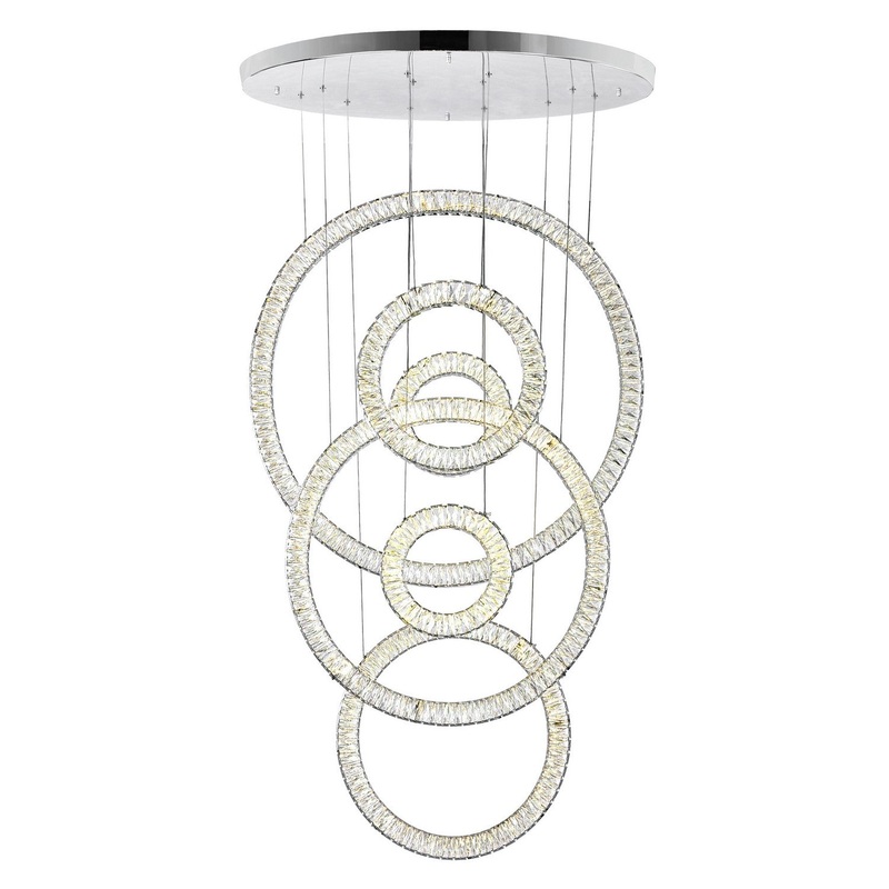 CWI Lighting 1046P34-6-601 Celina LED Chandelier, Chrome