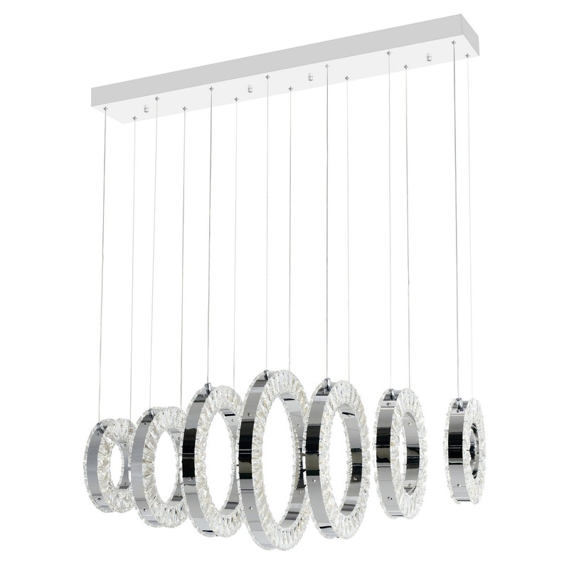 CWI Lighting 1046P37-7-601-RC Celina LED Chandelier, Chrome