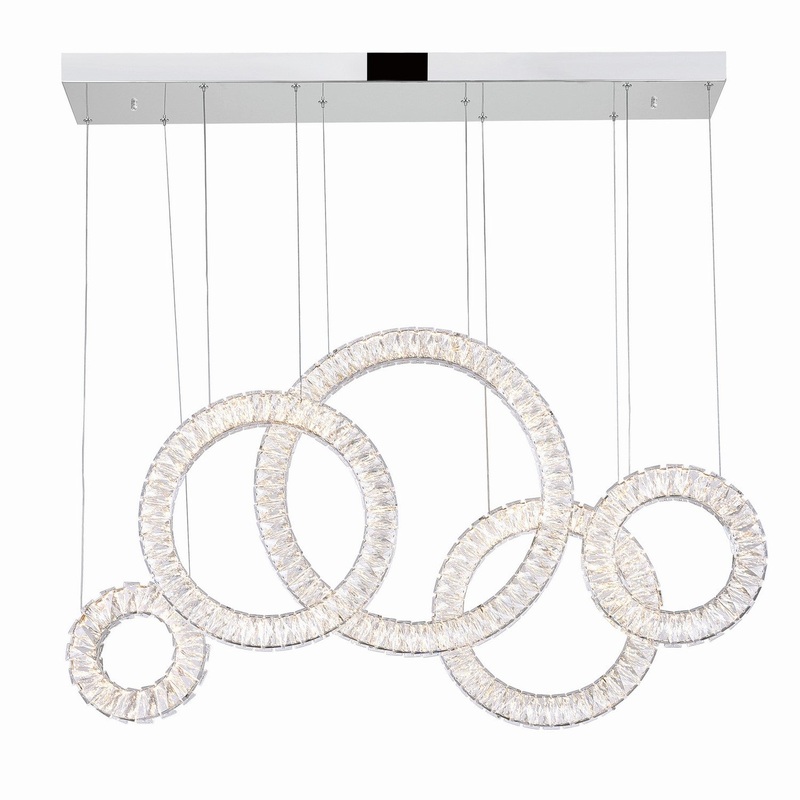 CWI Lighting 1046P43-5-601-RC Celina LED Chandelier, Chrome
