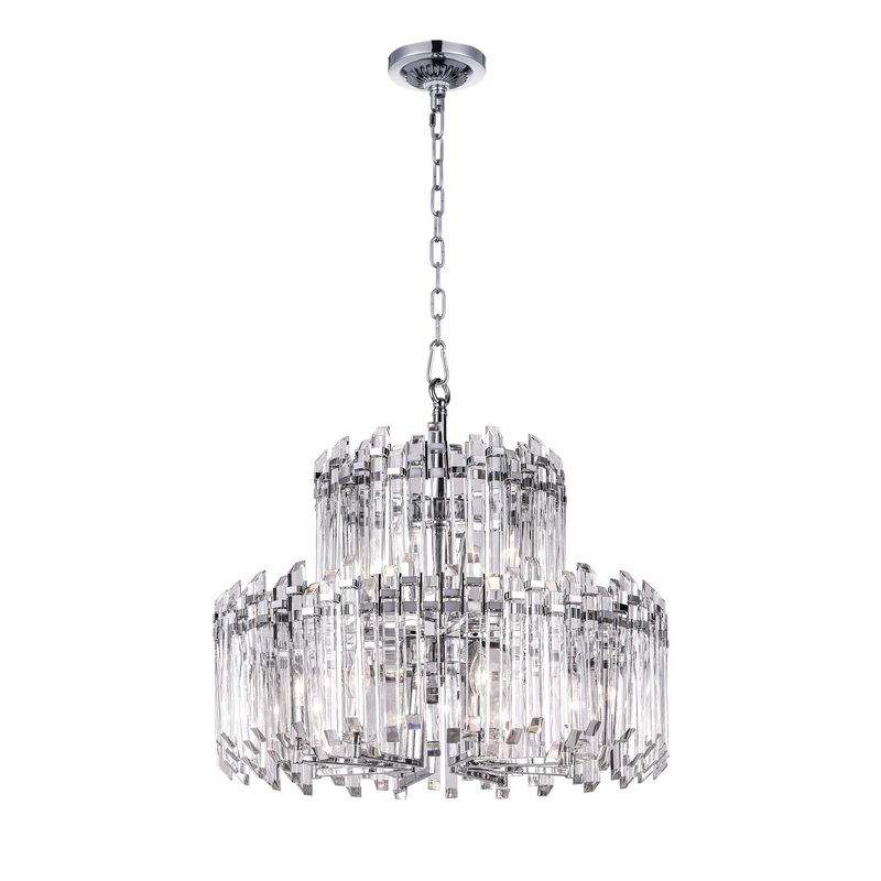 CWI Lighting 1065P28-12-601 Henrietta 12 Light Chandelier, Chrome