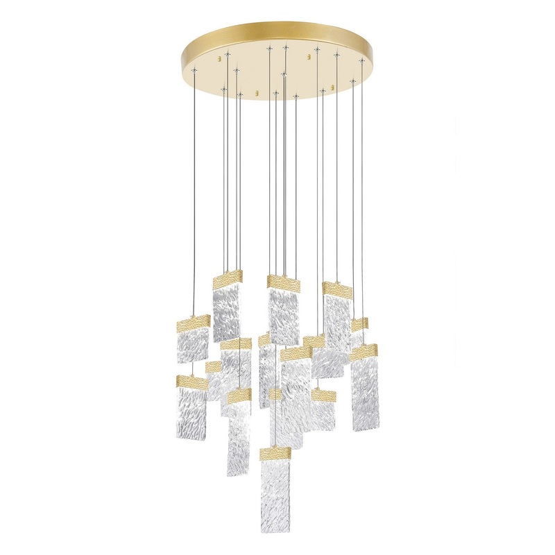 CWI Lighting 1090P32-16-620 Carolina LED Chandelier, Gold Leaf