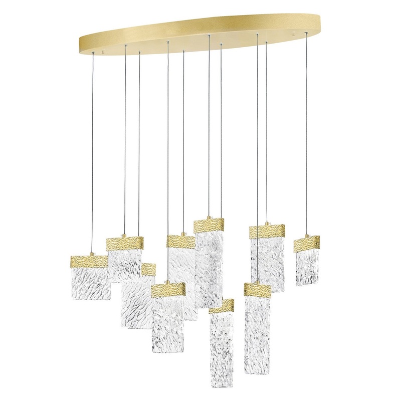 CWI Lighting 1090P40-10-620-O Carolina LED Chandelier, Gold Leaf
