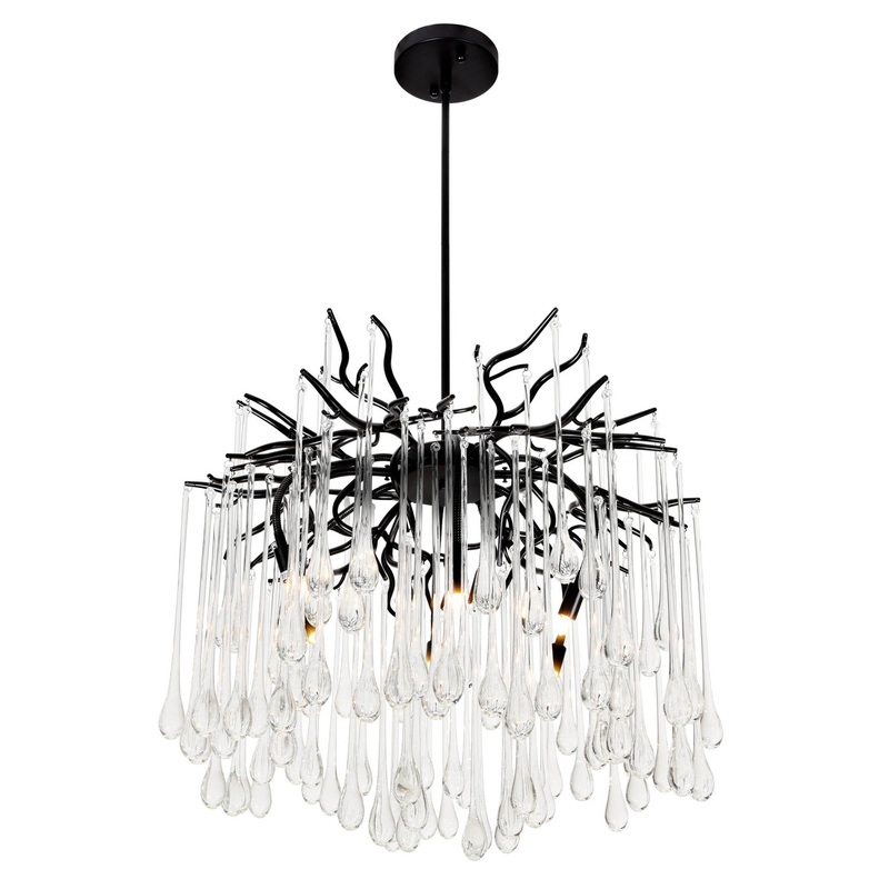 CWI Lighting 1094P26-6-101 Anita Six Light Chandelier, Black