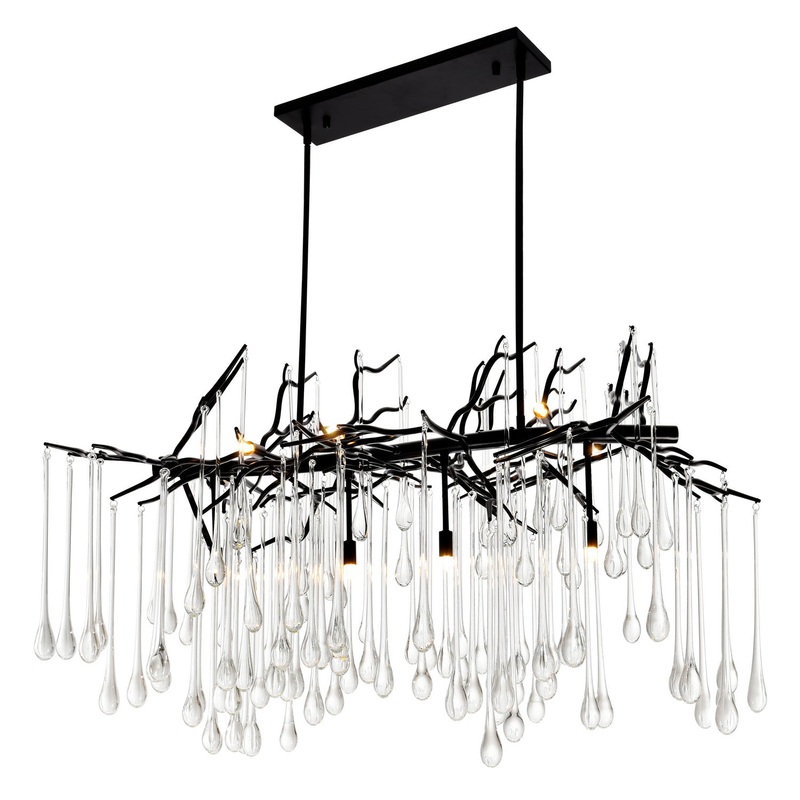 CWI Lighting 1094P47-10-101 Anita Ten Light Chandelier, Black