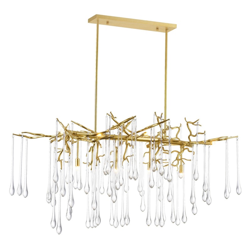 CWI Lighting 1094P47-10-620 Anita Ten Light Chandelier, Gold Leaf
