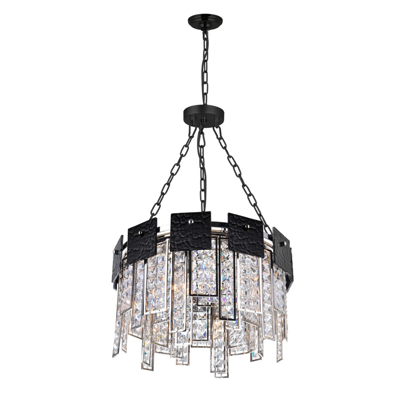 CWI Lighting 1099P16-6-613 Glacier Six Light Chandelier, Polished Nickel