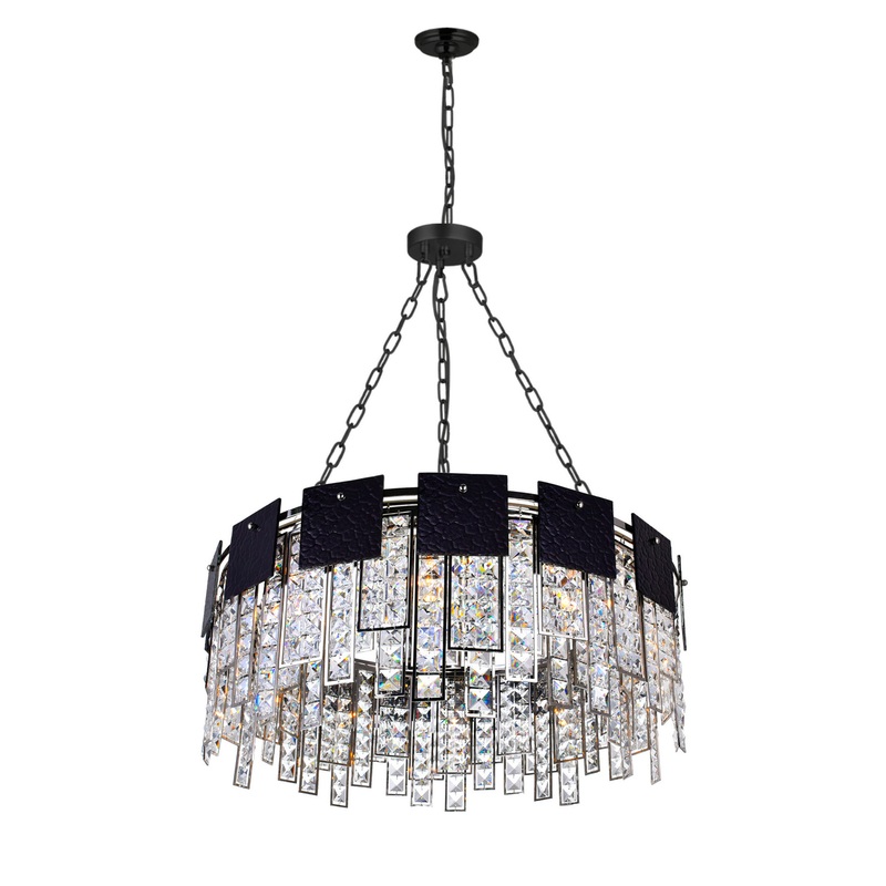 CWI Lighting 1099P32-10-613 Glacier Ten Light Chandelier, Polished Nickel (Discontinued)