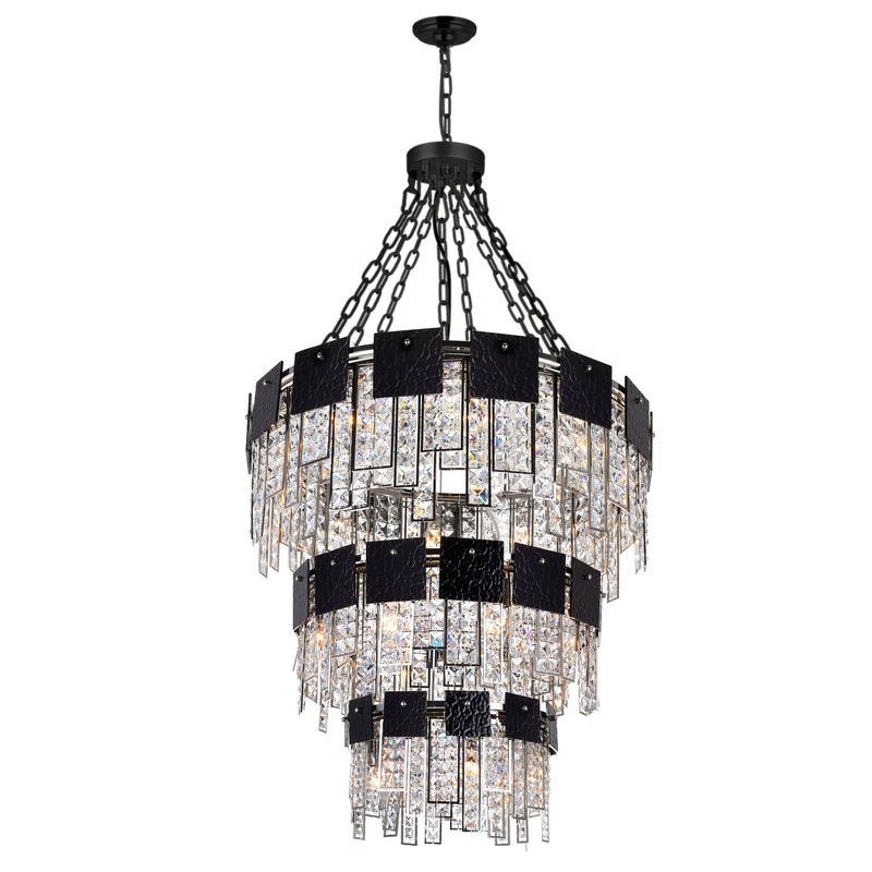 CWI Lighting 1099P32-24-613 Glacier 24 Light Chandelier, Polished Nickel (Discontinued)