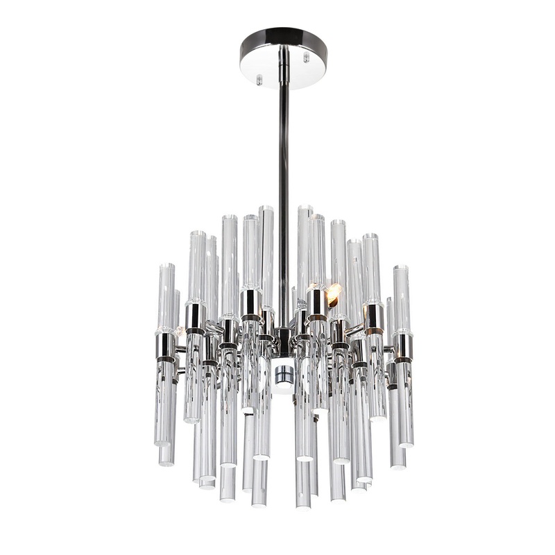 CWI Lighting 1137P10-3-613 Miroir Three Light Mini Chandelier, Polished Nickel