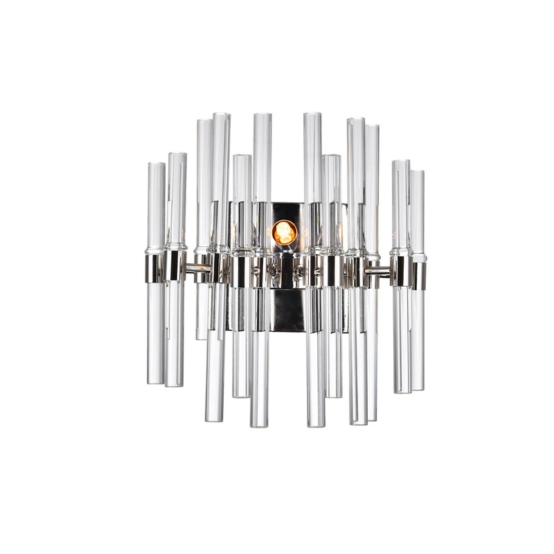 CWI Lighting 1137W10-1-613 Miroir Two Light Wall Sconce, Polished Nickel