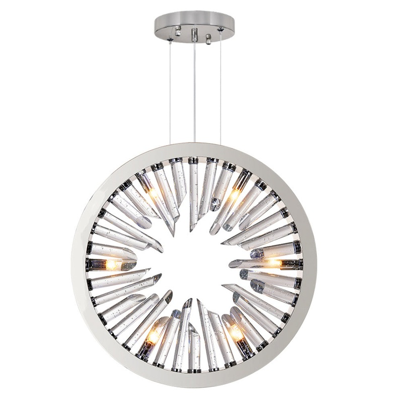 CWI Lighting 1142P20-6-613 Spiked Six Light Chandelier, Polished Nickel