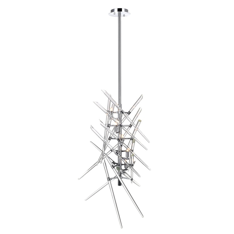 CWI Lighting 1154P13-5-601 Icicle Five Light Mini Chandelier, Chrome