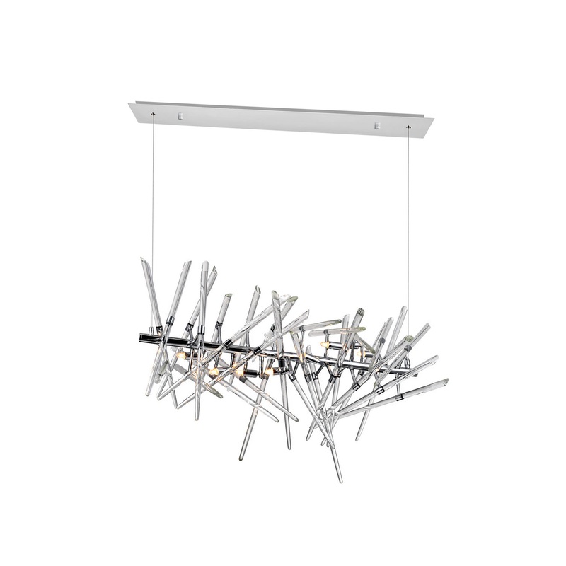 CWI Lighting 1154P37-9-601 Icicle Nine Light Chandelier, Chrome