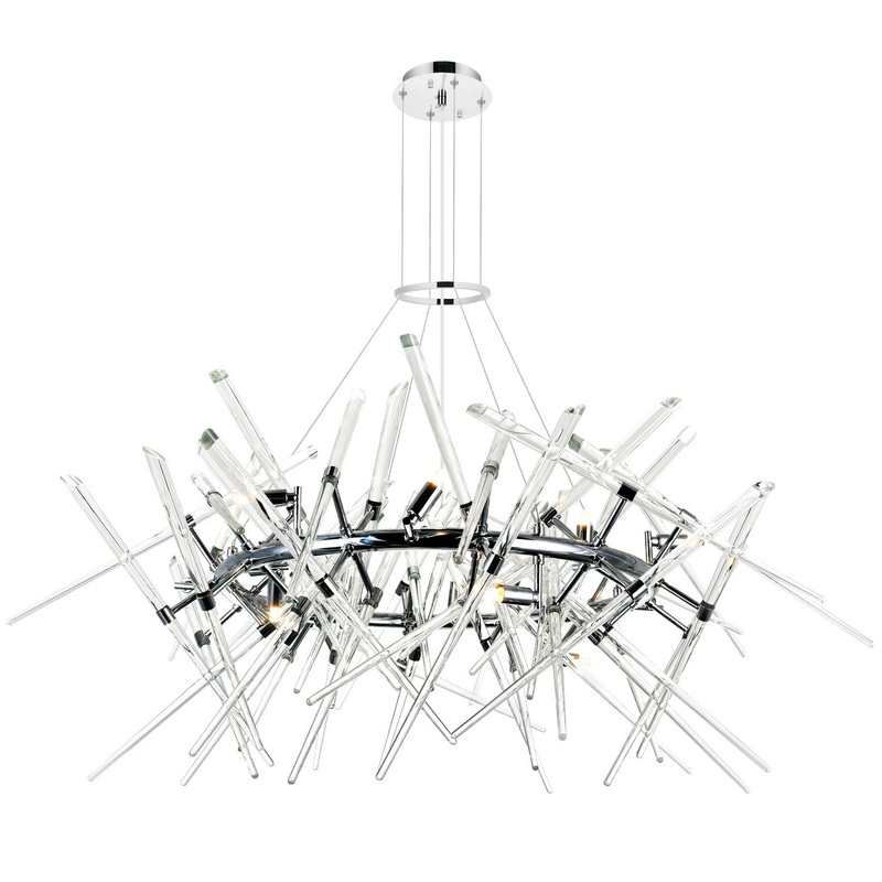 CWI Lighting 1154P42-12-601-R Icicle 12 Light Chandelier, Chrome