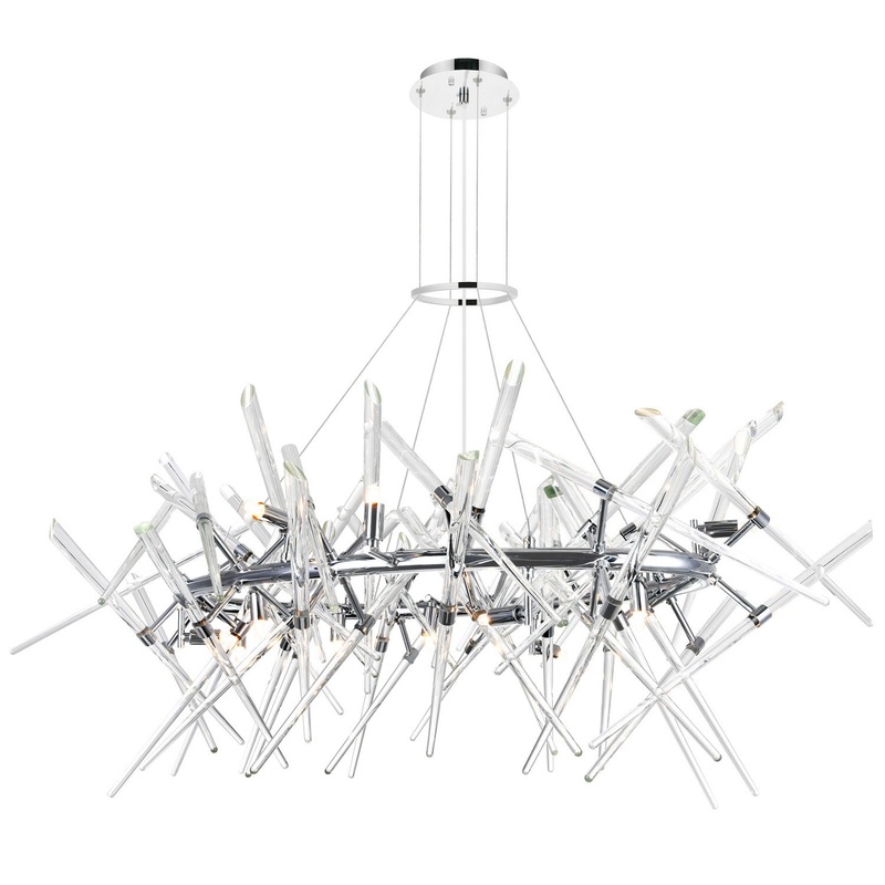 CWI Lighting 1154P43-12-601-O Icicle 12 Light Chandelier, Chrome