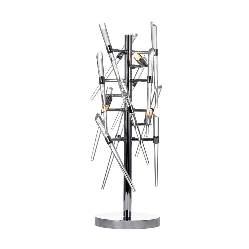CWI Lighting 1154T25-3-601 Icicle Three Light Table Lamp, Chrome