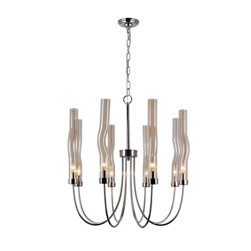 CWI Lighting 1203P21-8-613 Meduse Eight Light Chandelier, Polished Nickel