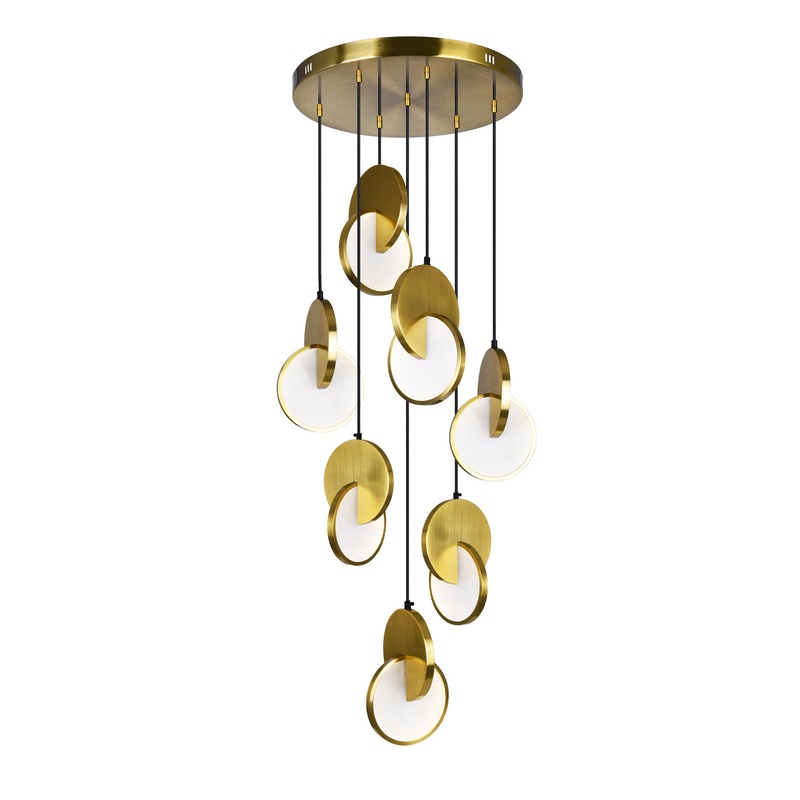 CWI Lighting 1206P24-7-629 Tranche LED Pendant, Brushed Brass
