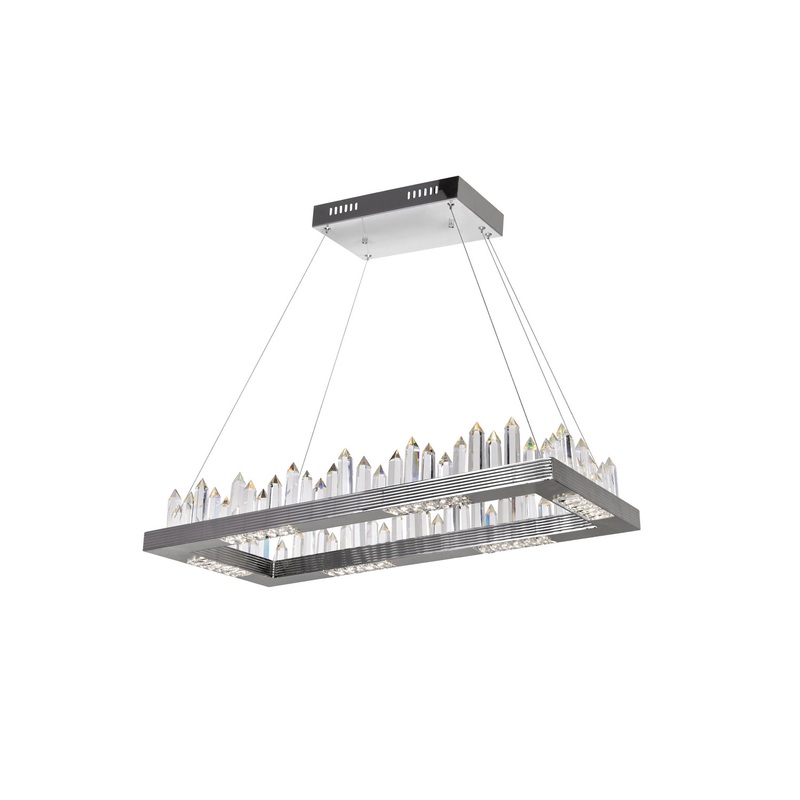 CWI Lighting 1218P32-613-RC Agassiz LED Island/Pool Table Chandelier, Polished Nickel