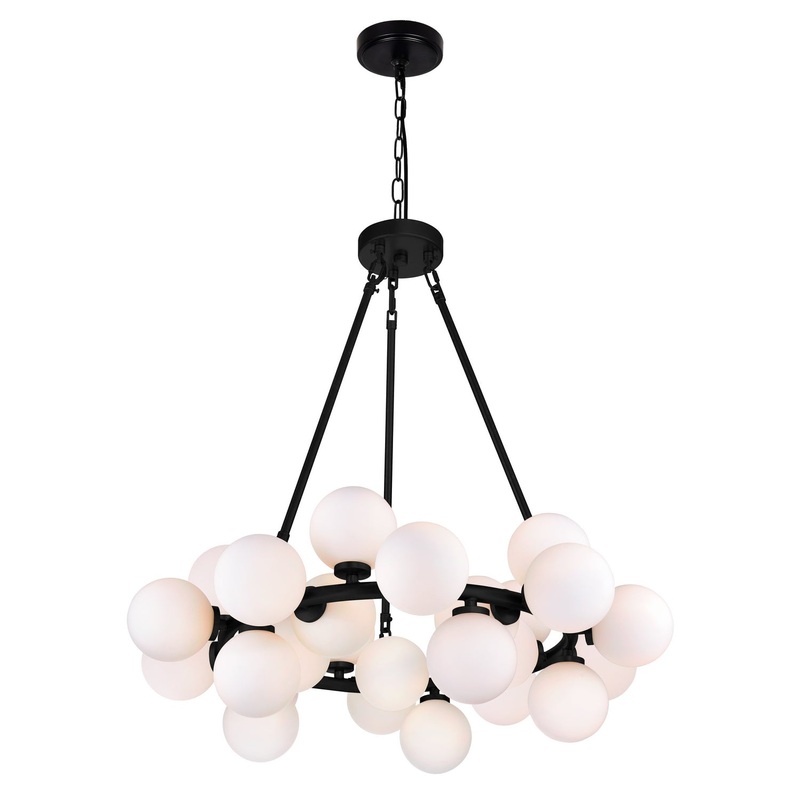 CWI Lighting 1020P26-25-101 Arya LED Chandelier, Black
