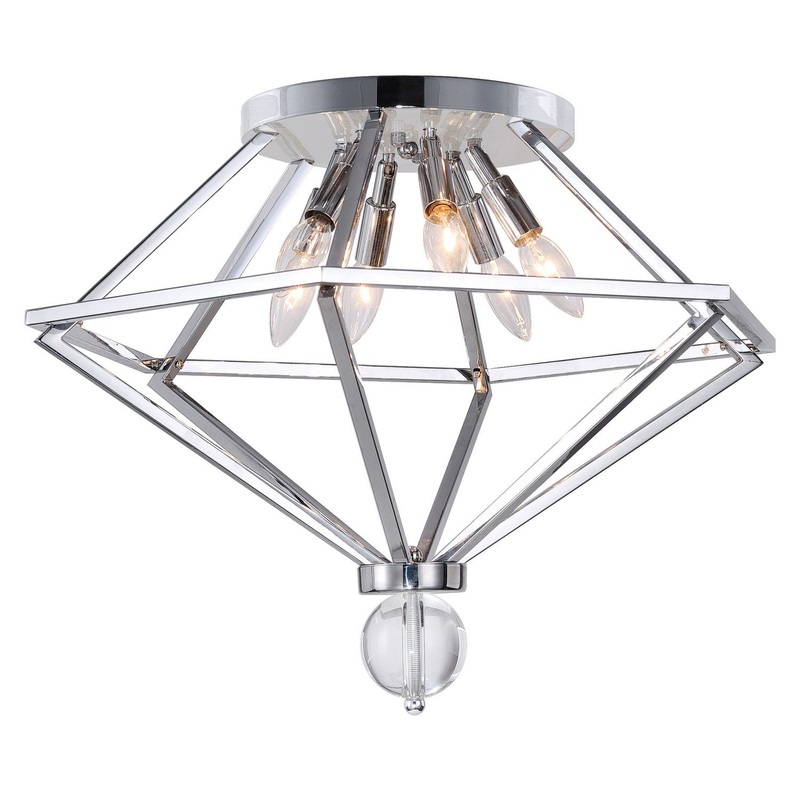 CWI Lighting 1027C23-6-601 Calista Six Light Flush Mount, Chrome (Discontinued)