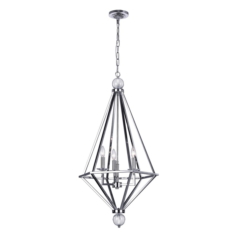 CWI Lighting 1027P20-3-601 Calista Three Light Chandelier, Chrome (Discontinued)