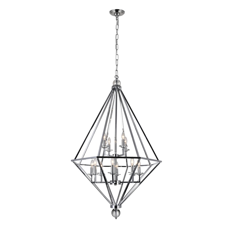 CWI Lighting 1027P32-12-601 Calista 12 Light Chandelier, Chrome (Discontinued)