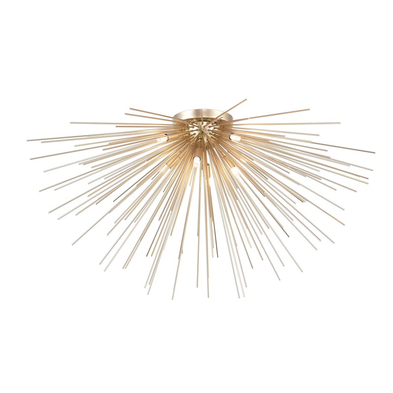 CWI Lighting 1034C40-8-620 Savannah Eight Light Flush Mount, Gold Leaf