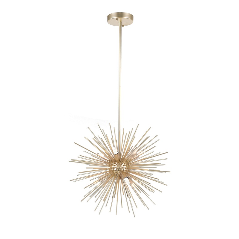 CWI Lighting 1034P16-6-620 Savannah Six Light Chandelier, Gold Leaf