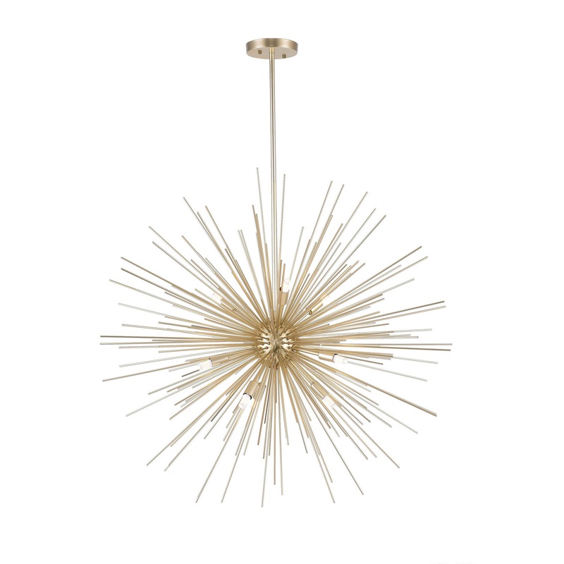 CWI Lighting 1034P30-9-620 Savannah Nine Light Chandelier, Gold Leaf