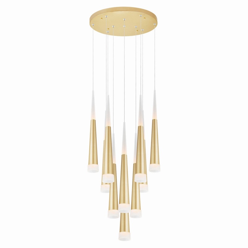 CWI Lighting 1103P16-10-602 Andes LED Pendant, Satin Gold (Discontinued)