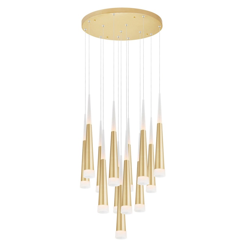 CWI Lighting 1103P20-13-602 Andes LED Pendant, Satin Gold