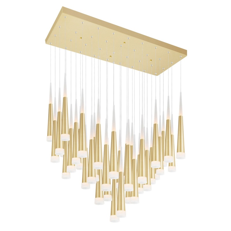 CWI Lighting 1103P38-36-602 Andes LED Pendant, Satin Gold