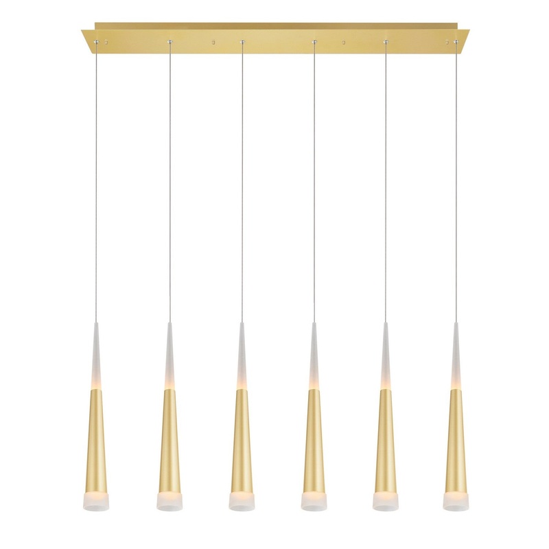 CWI Lighting 1103P40-6-602 Andes LED Pool Table Light, Satin Gold
