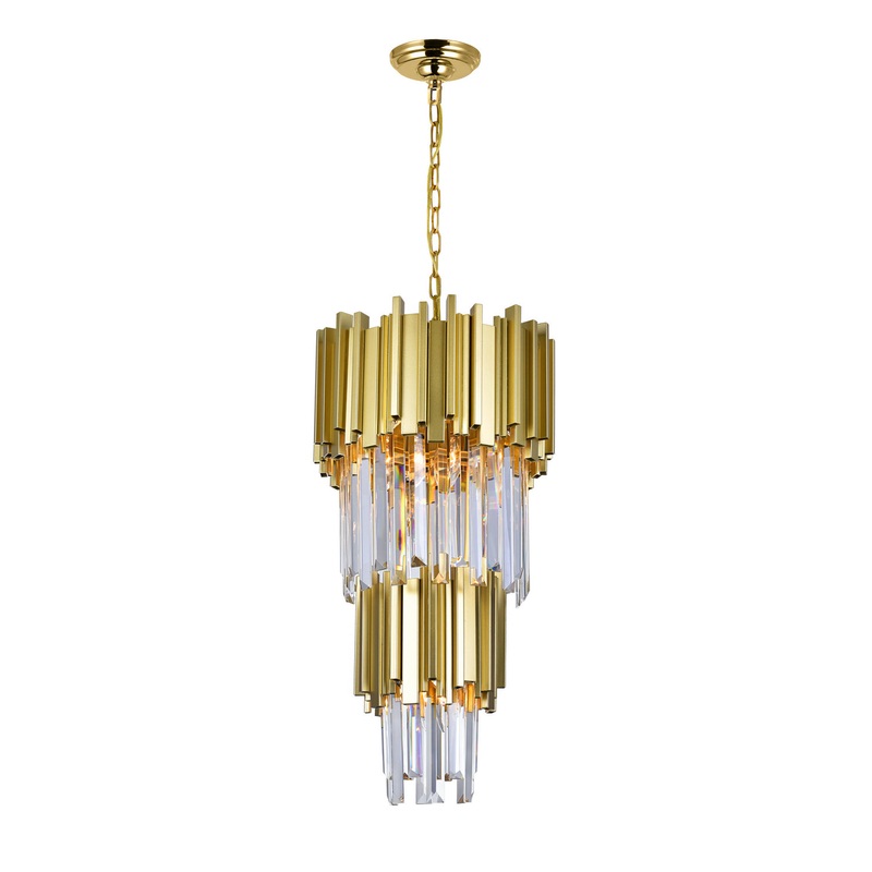 CWI Lighting 1112P12-4-169 Deco Four Light Mini Chandelier, Medallion Gold