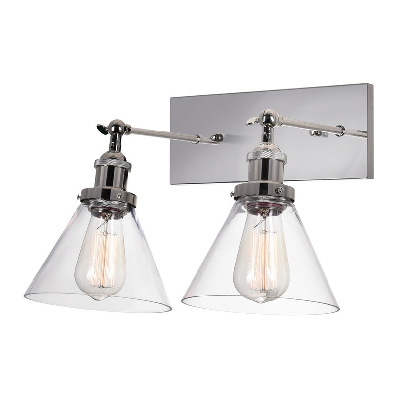 CWI Lighting 9735W15-2-613 Eustis Two Light Wall Sconce, Polished Nickel