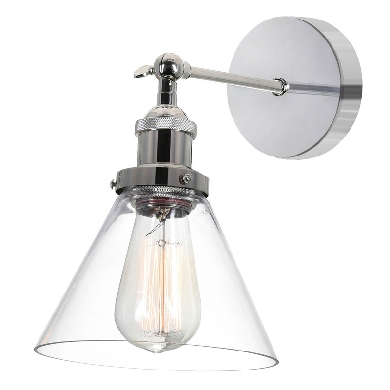 CWI Lighting 9735W7-1-613 Eustis One Light Wall Sconce, Polished Nickel