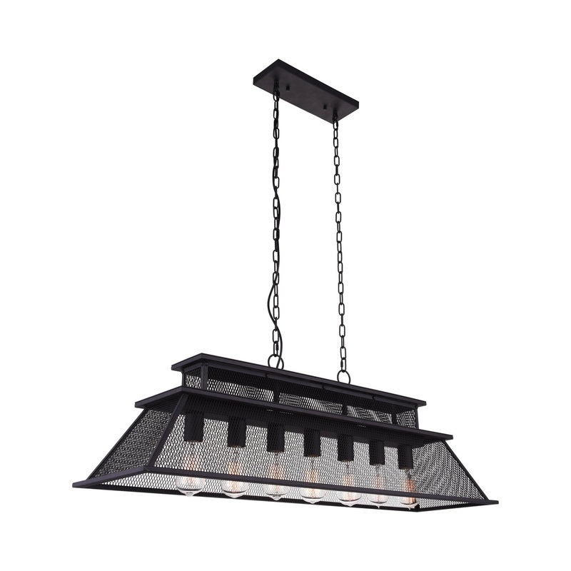 CWI Lighting 9745P44-7-219 Savill Seven Light Island Chandelier, Reddish Black (Discontinued)