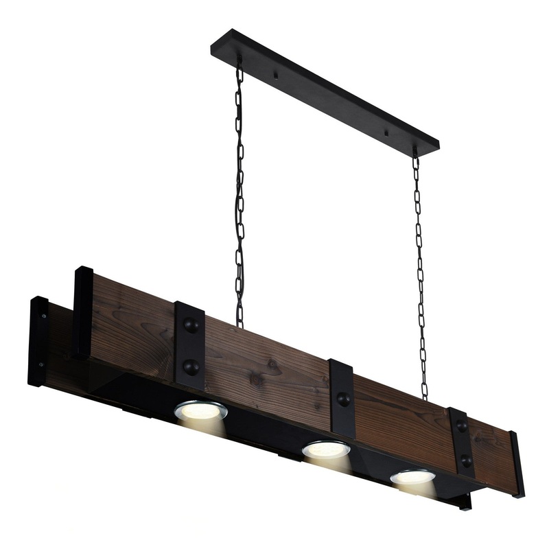 CWI Lighting 9748P42-3-101 Pago Three Light Island Chandelier, Black