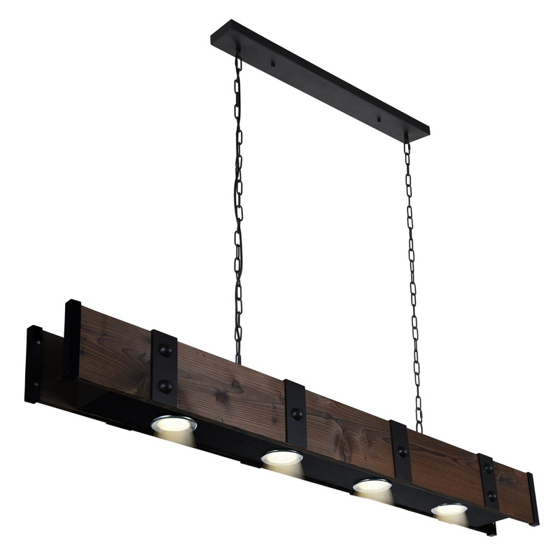 CWI Lighting 9748P59-4-101 Pago Four Light Island Chandelier, Black