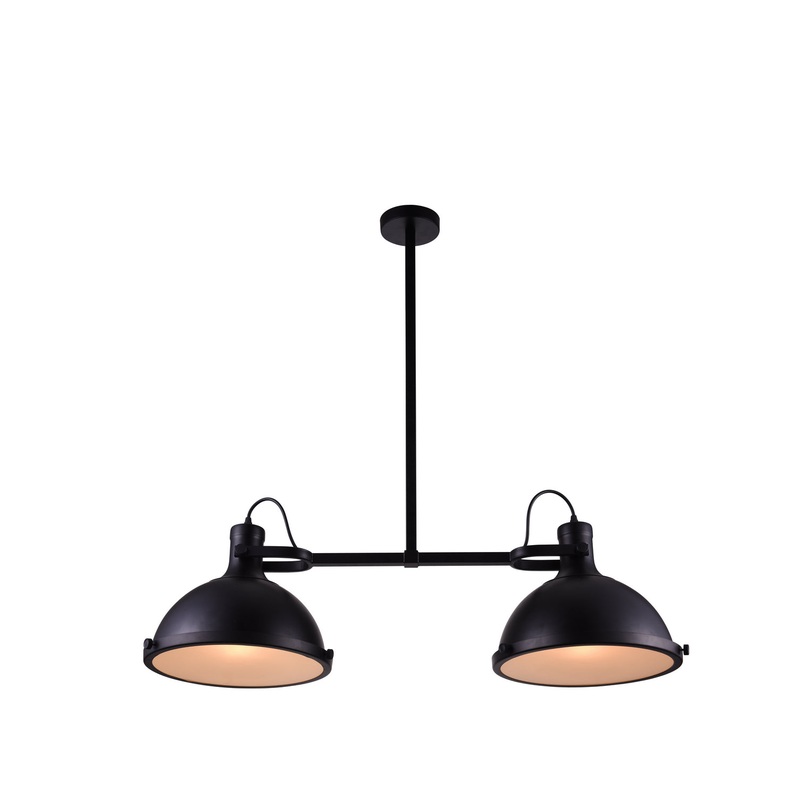 CWI Lighting 9760P37-2-101 Strum Two Light Island Chandelier, Black